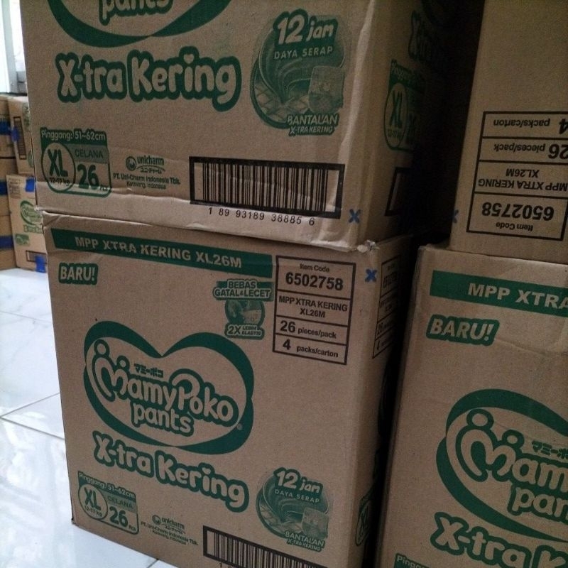 (1 karton) Mamypoko ukuran XL
