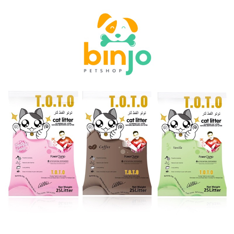 Pasir TOTO 25 Liter - Pasir Kucing Gumpal Wangi
