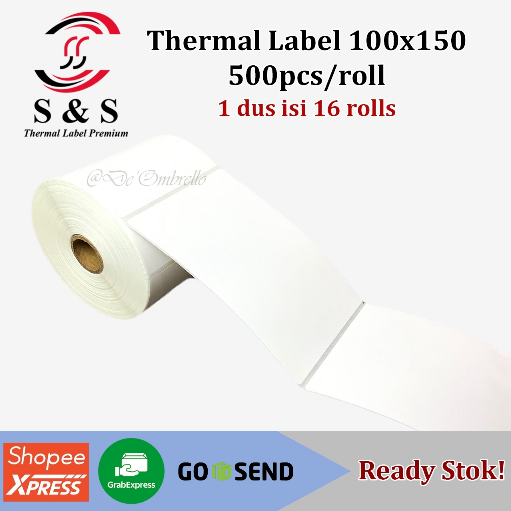 

[500pcs] Thermal Label Stiker 100 x 150 x 500 pcs/roll Ukuran A6 Premium Quality