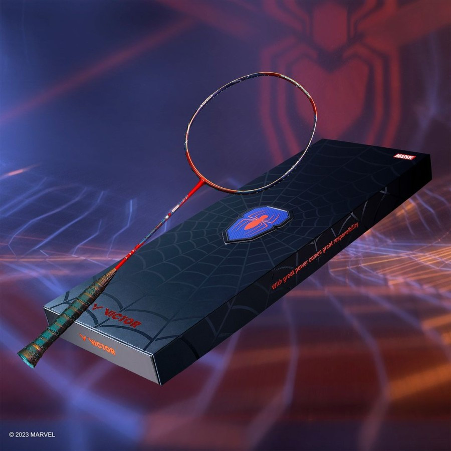 LIMITED Raket Badminton Victor X Spiderman Spidermen GB D BOX Original