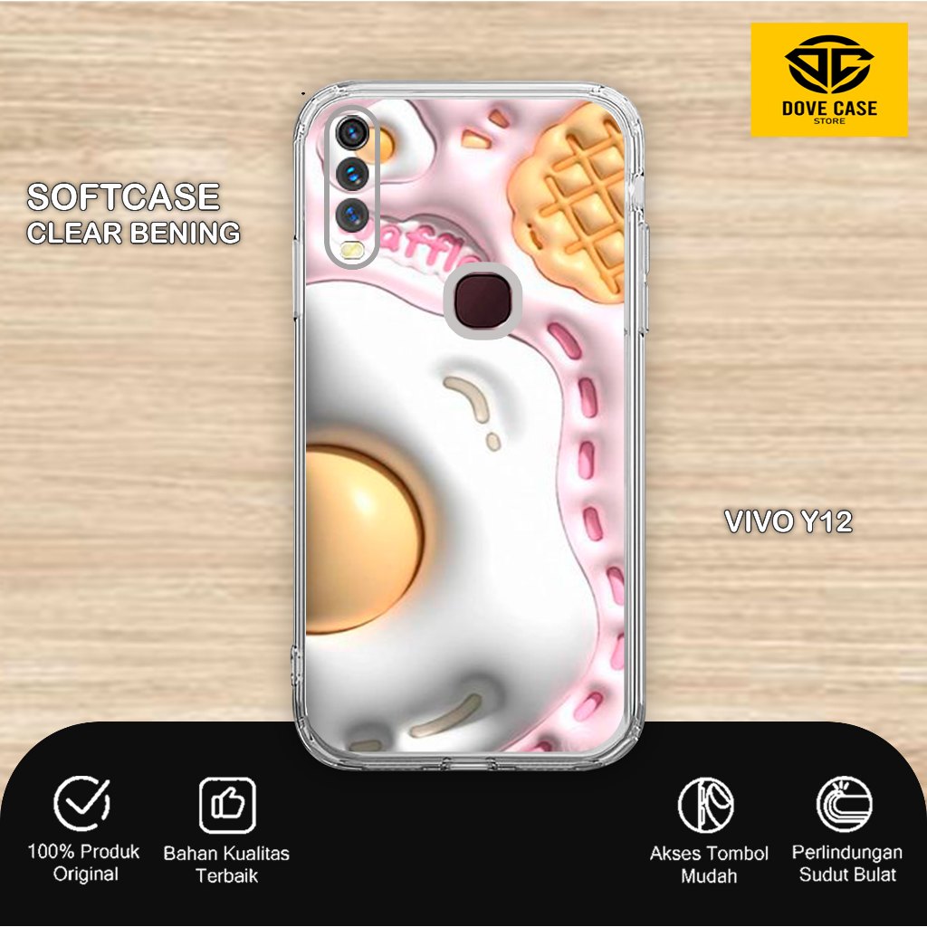 Clear Case Motif All Type For VIVO Y12   - Silikon hp Bening VIVO - Softcase Bahan Lentur- Casing Hp