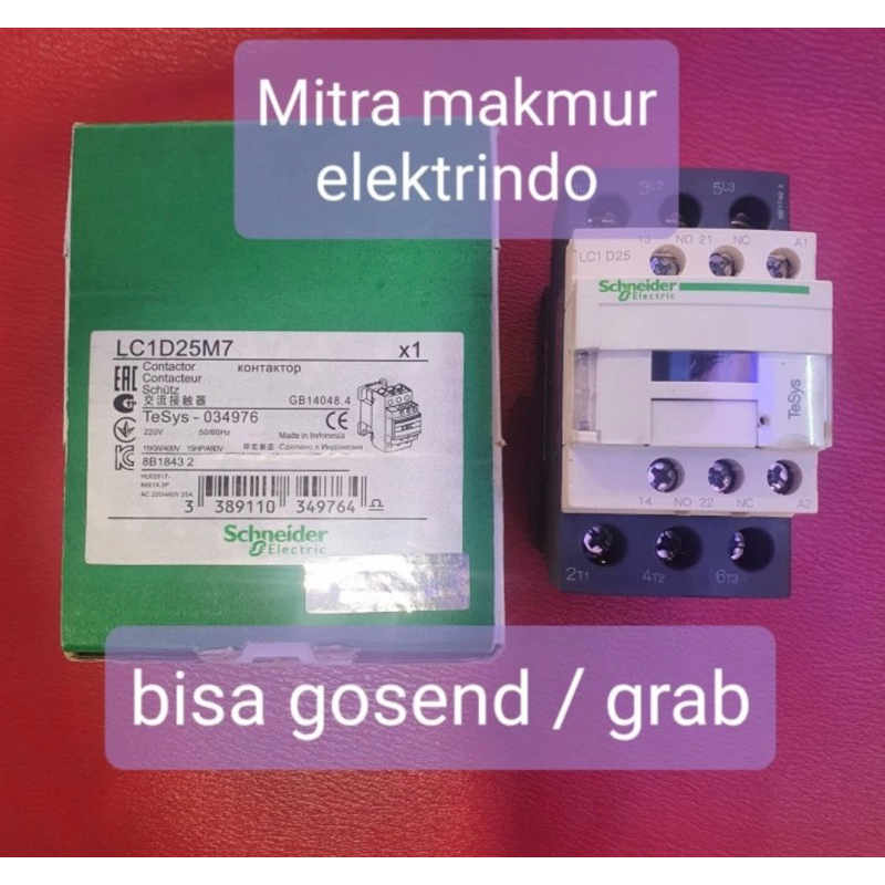 KONTAKTOR SCHNEIDER LC1D25M7 SCHNEIDER LC1D25M7 40amper 3phase