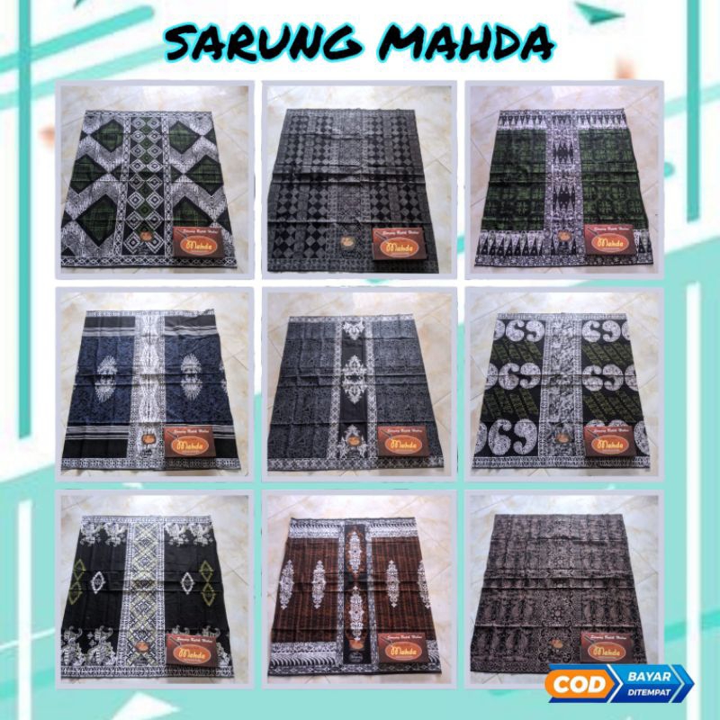 Sarung batik mahda dewasa MGj1 sarung batik cap pekalongan monokrom hitam abu abu coklat hijau army 