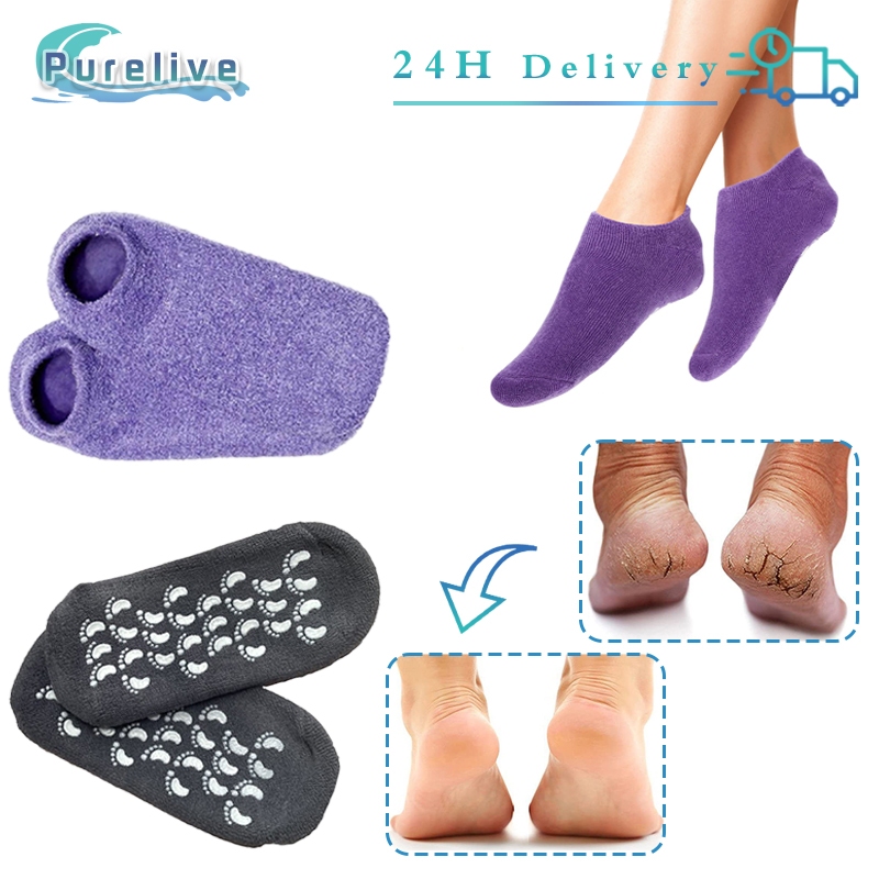 4dpkj- Kaos Kaki Penghalus Kaki Kaos Kaki SPA Gel Socks Mouistorising Spa Gel Socks