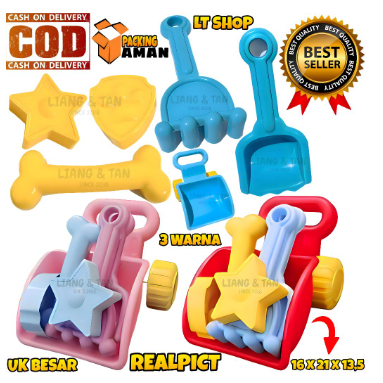 Mainan Anak Mobil Mobilan Truk / Gerobak Angkut Pasir Dan Cetakan Sekop