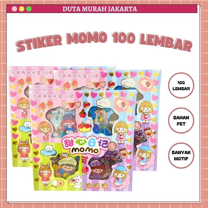 

Stiker MOMO Isi 100 Lembar Stiker Waterproof Botol Minum Tumblr Kartun Viral Lucu Korea DIY Stiker Aesthetic DIY Buku DMJ