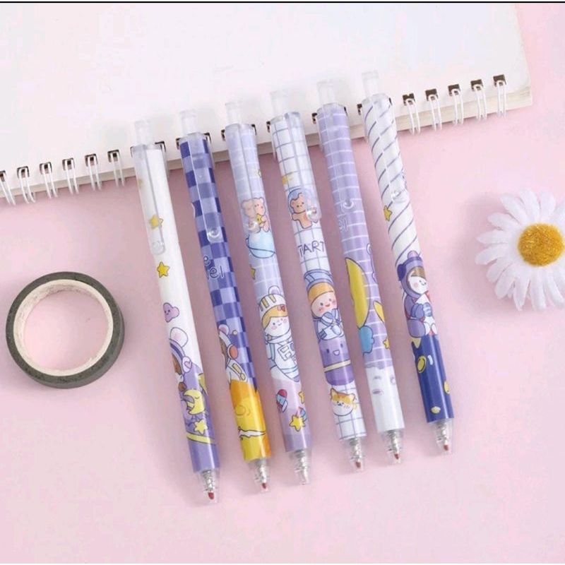 pulpen mekanik gel karakter bear ungu