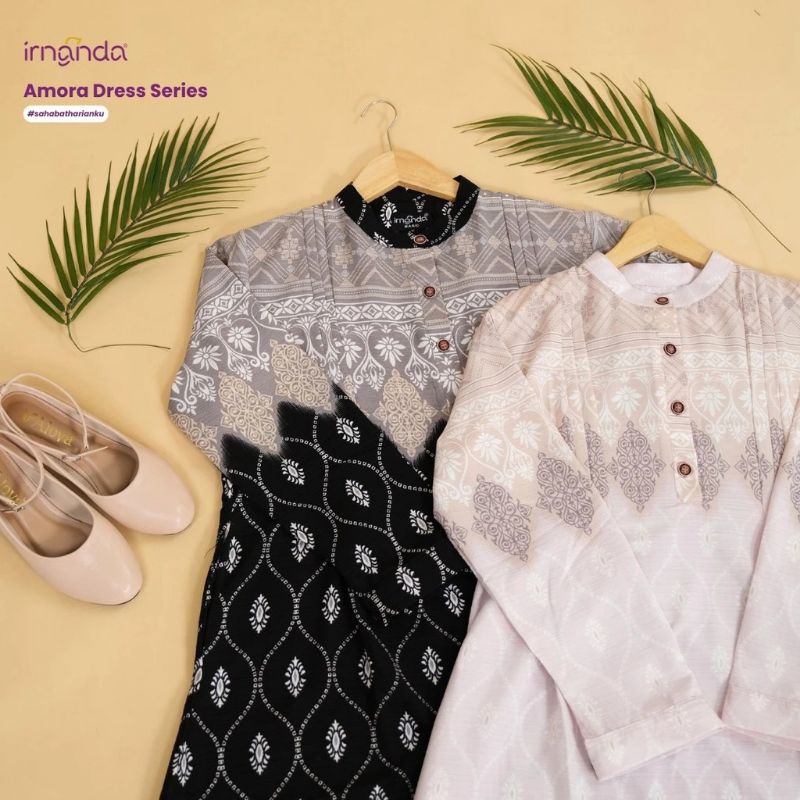 Gamis irnanda amora gamis motif crinkle premium ori