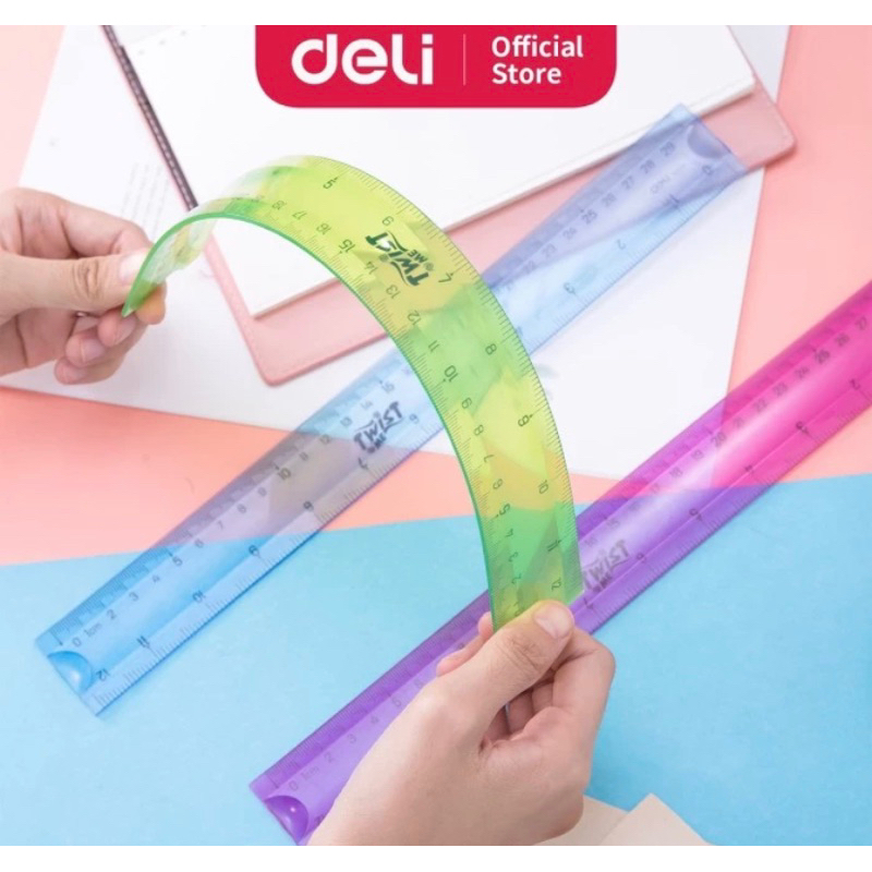 

Deli E6209 School Drafting/Penggaris-EcoPVC Flexible Ruler 30cm 3C