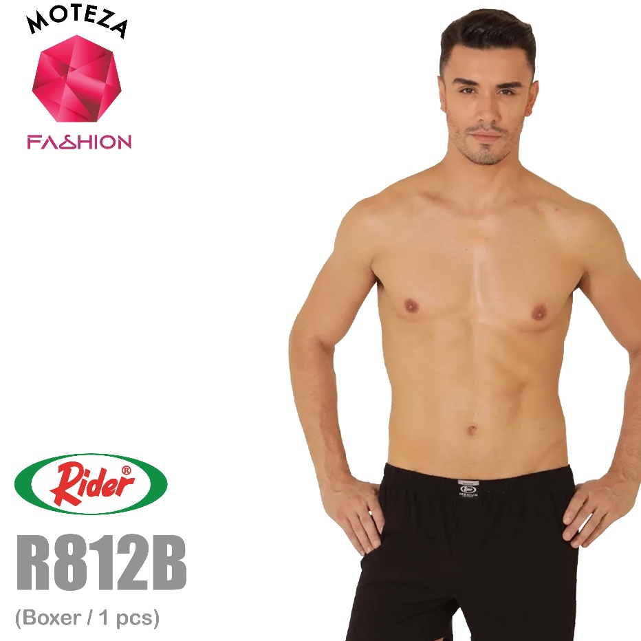 Stok terbaru Celana Dalam Pria Boxer  RIDER Sport R 812 B  Hitam  Abu Polos