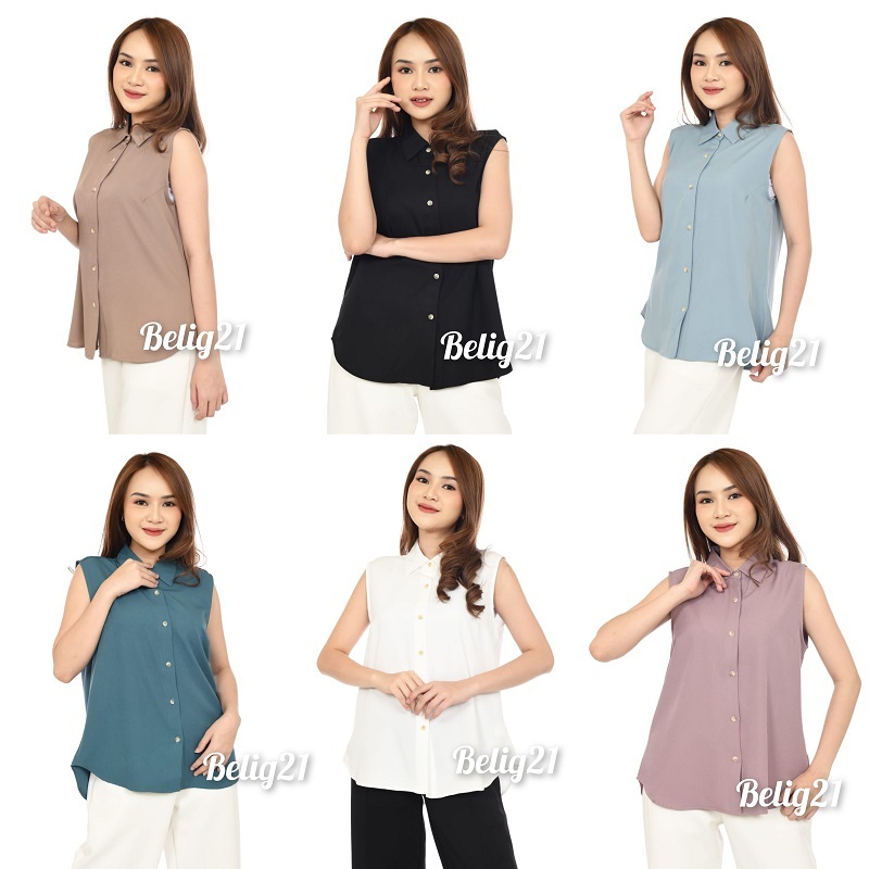 Kemeja Yukensi Atasan Tanktop Wanita Lengan Buntung Tanpa Lengan Inner Basic Dalaman Jas Blazer Baha