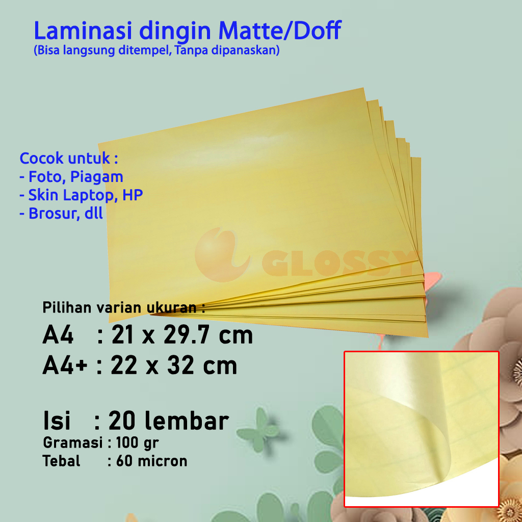 

LAMINASI MATTE DOFF A4