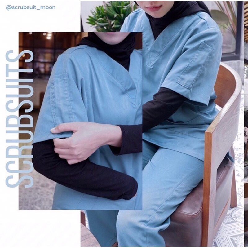 [Non-Drill] satu set Baju dan celana OK Jaga Scrub suit Dokter Umum Dokter Gigi, Dokter Hewan, Peraw