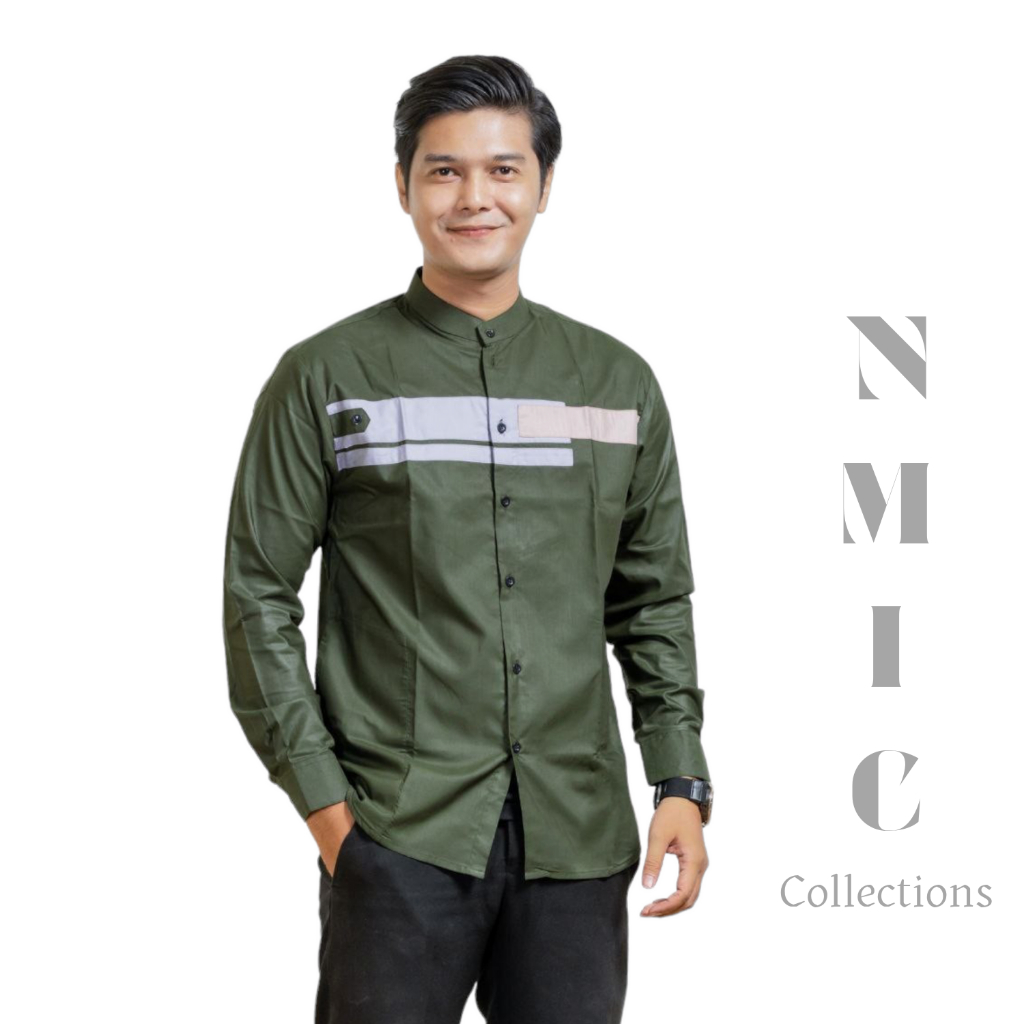 Baju Koko Muslim Pria Lengan Panjang Premium Yordan Series / Kemeja Koko Seragam Hadroh