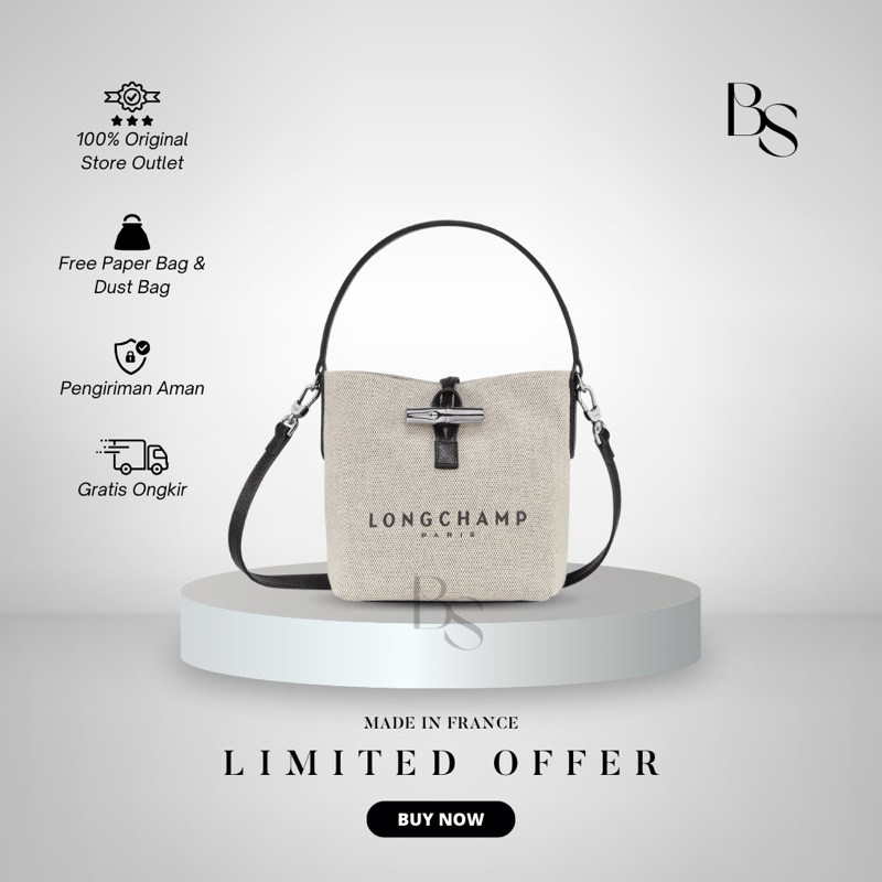 [FULL PACKAGE] ORI LC Roseau Bucket Bag Canvas XS