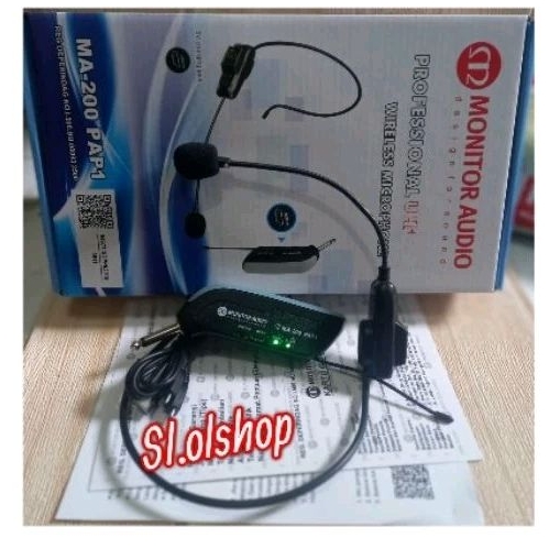 MONITOR AUDIO MA 200 PAP1 WIRELESS MICROPHONE HEADSET BANDO PORTABLE