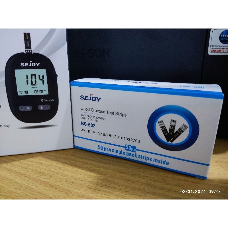 Sejoy meter glucose strip isi 50pcs bisa digunakan sendiri di rumah