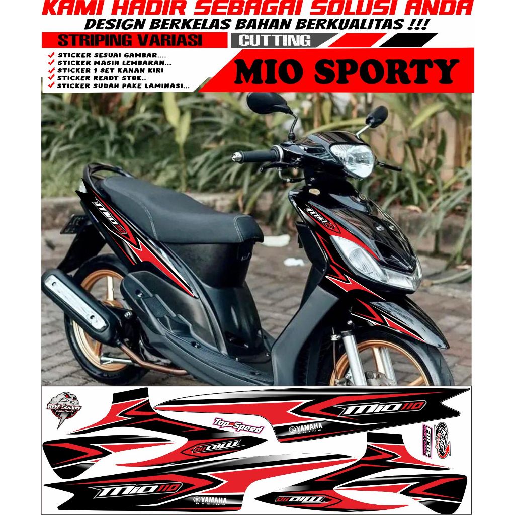 STRIPING SEMI FULL VARIASI MIO SPORTY RACING ,STICKER MOTOR MIO SPORTY