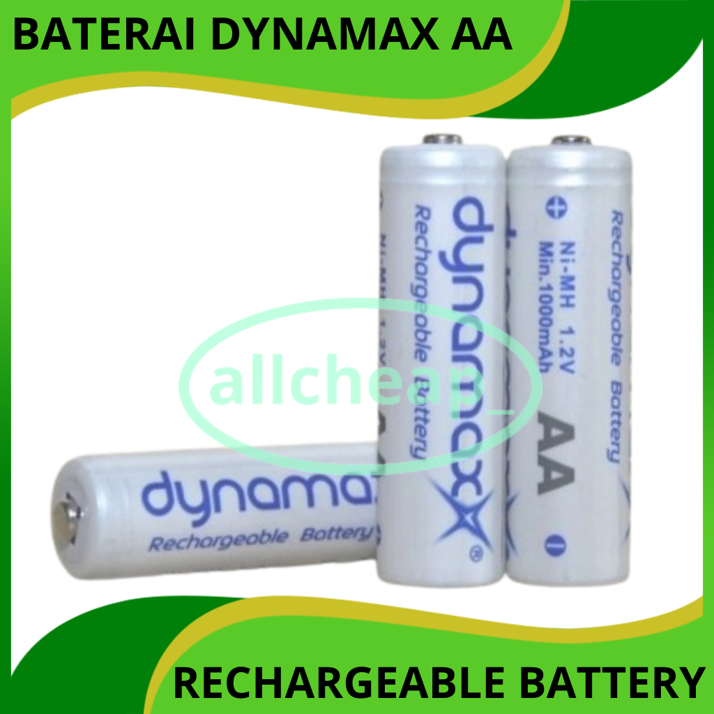 DM - Baterai Rechargeable Dynamax AA Baterai Cas Charger 1000mAh