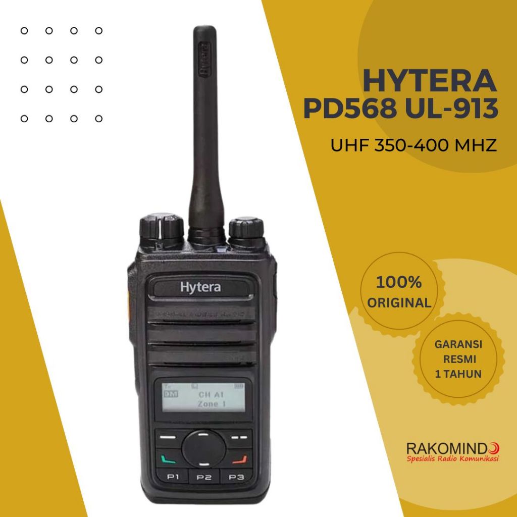 HT Hytera PD568 UL-913 INTRINSICAlLY SAFE UHF 350-400 MHz