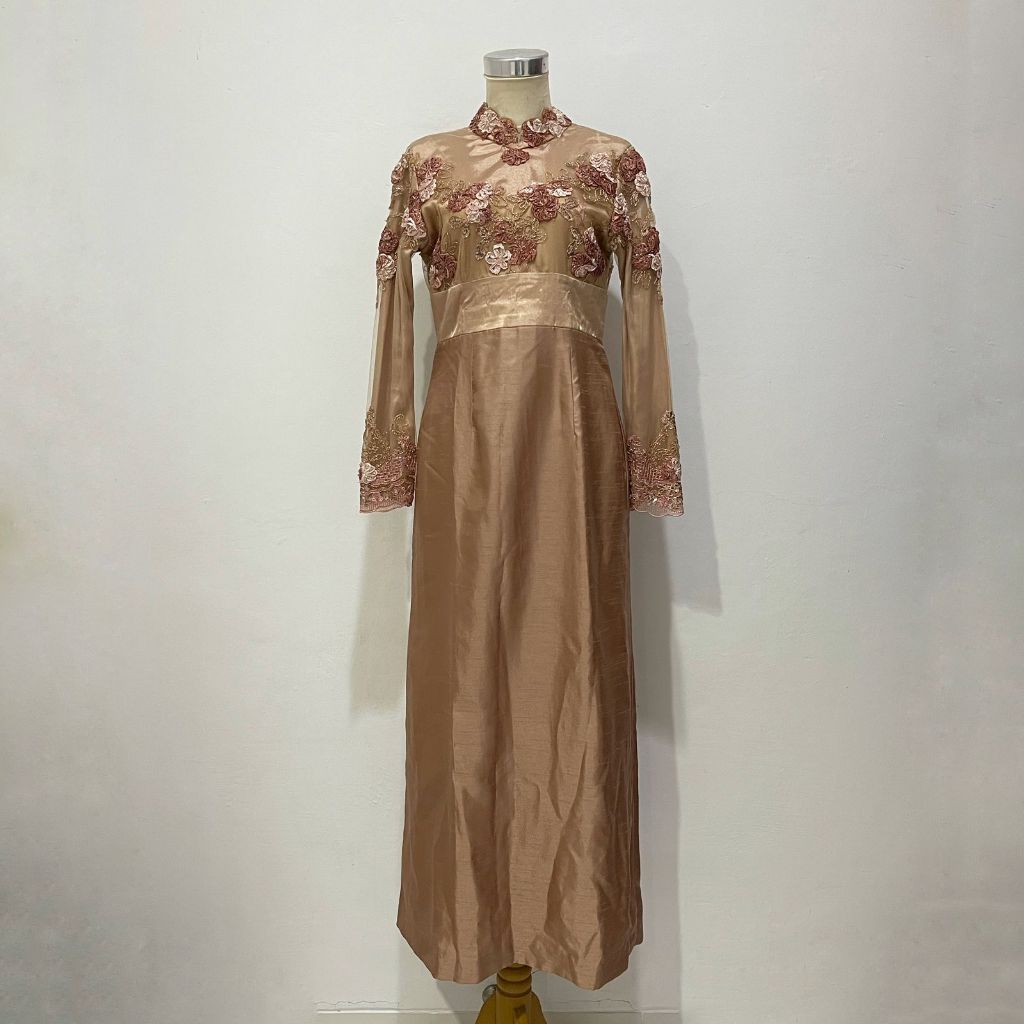 Preloved Dress Coklat | Dress Muslim | Dress Wisuda |Kebaya Wisuda