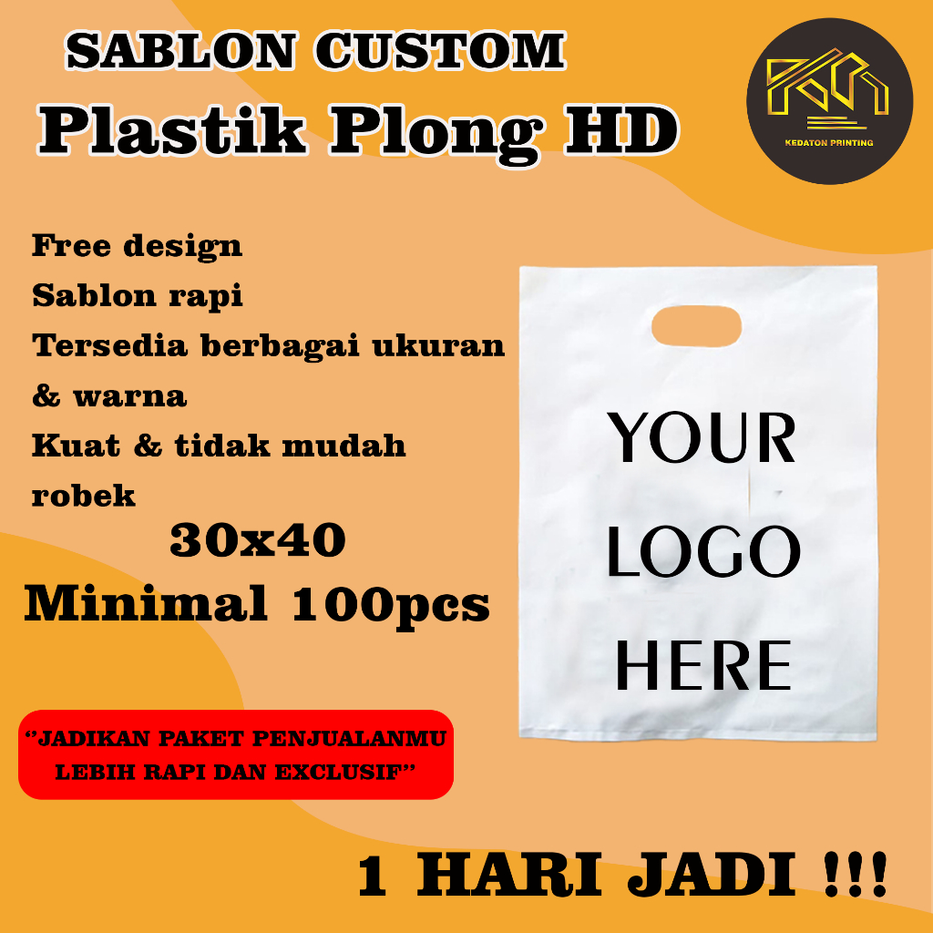 

SABLON PLASTIK CUSTOM,30x40, PLASTIK HD PLONG/plastik olshop plong/plastik packing/plastik sablon