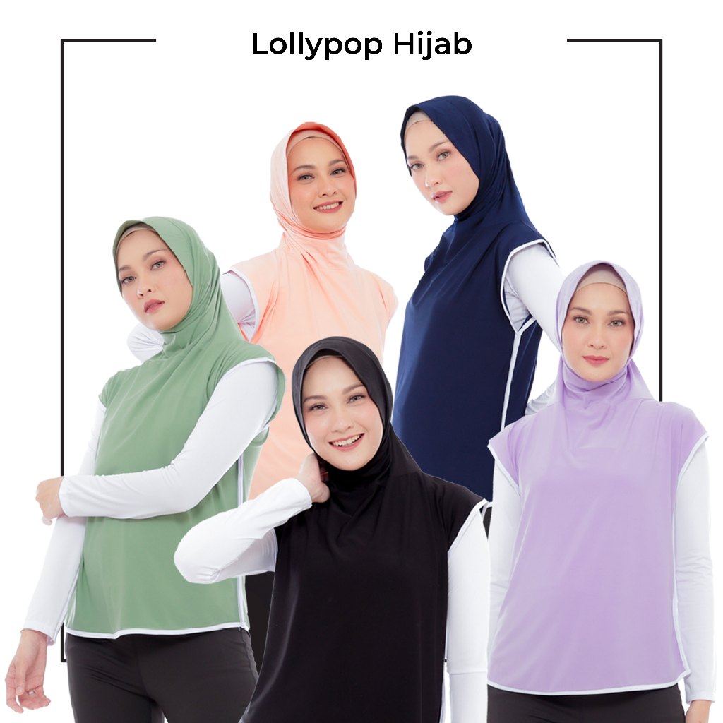 RedDee Lollypop Sport Hijab - Hijab Instan Panjang Kerudung Sporty Hijab Rompi Hijab Vest