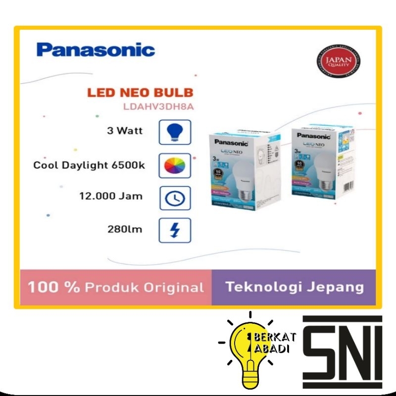 Panasonic Lampu LED 3 Watt Neo Kuning SNI