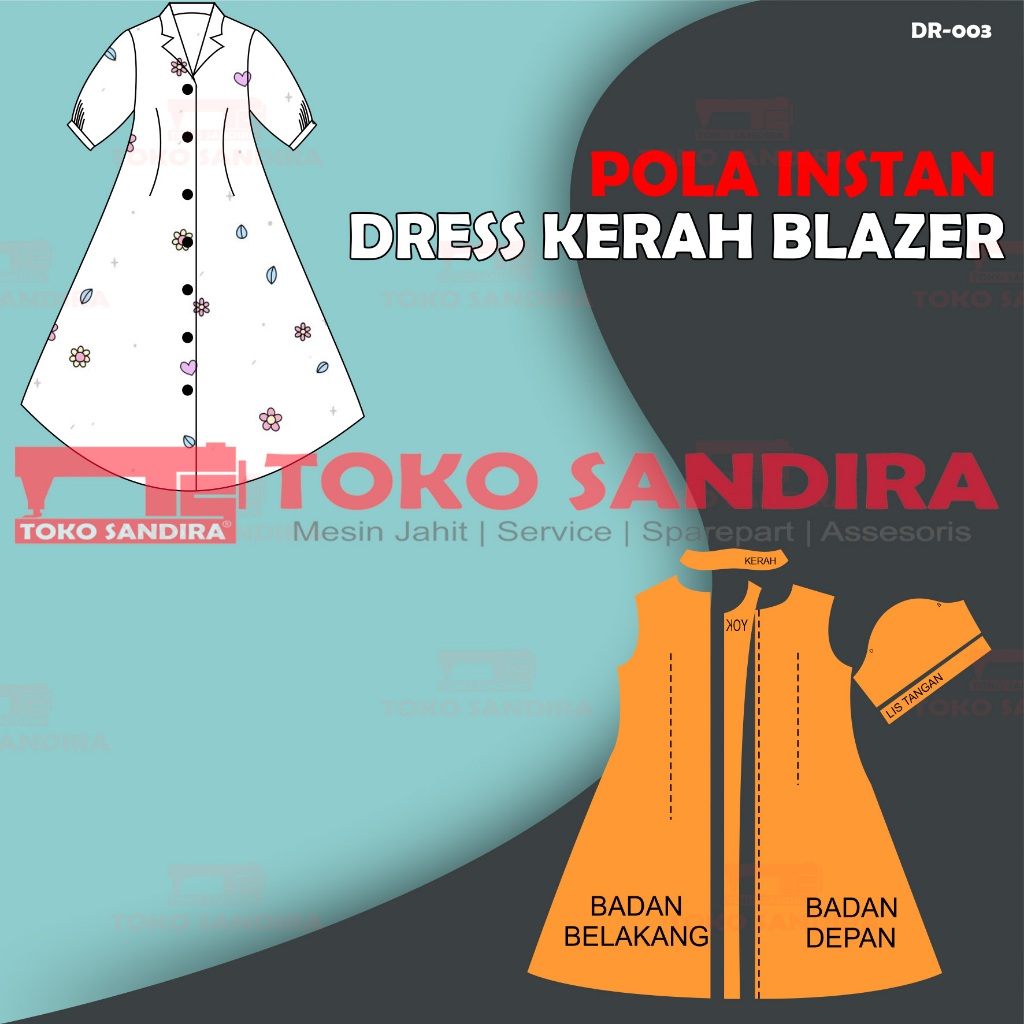 pola instan dress/pola instan dress simple/pola dress wanita/pola instan murah/pola jiplak murah/pol