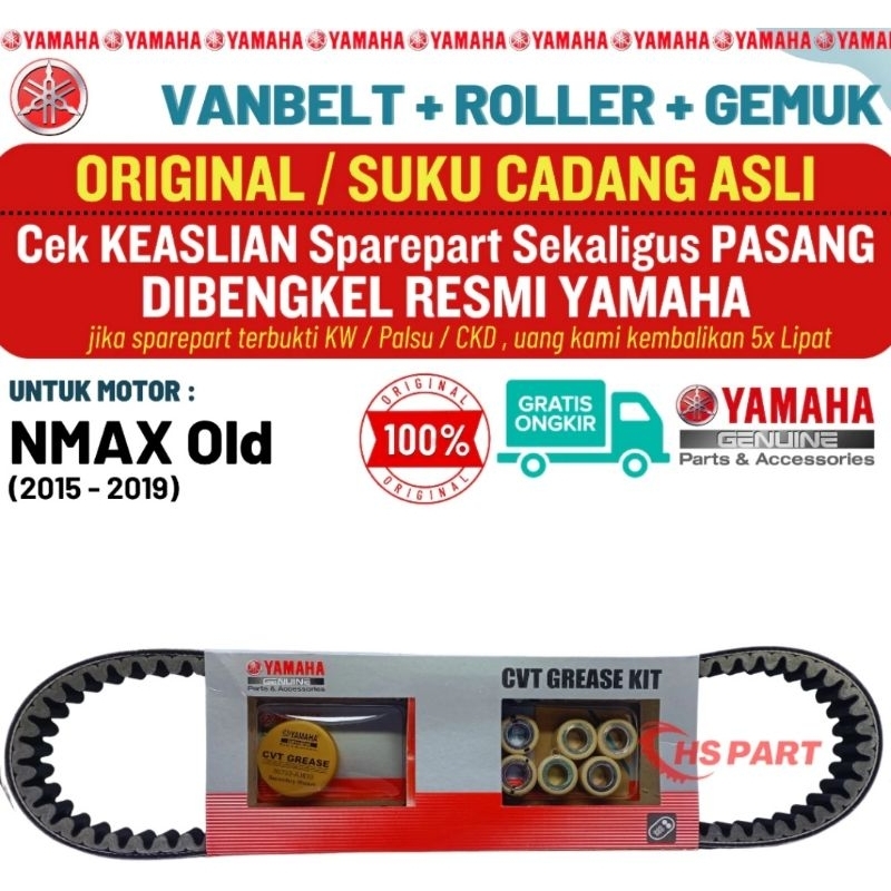 Vanbelt Nmax Old Original Yamaha , Vbelt Nmax Original Yamaha , Roller Nmax Old Original Yamaha , Gr