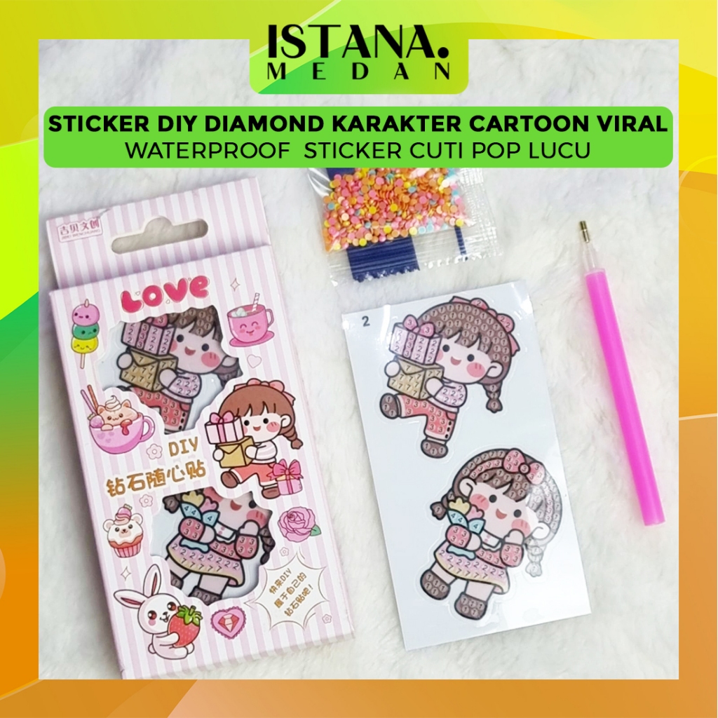 

STICKER DIY DIAMOND KARAKTER CARTOON VIRAL WATERPROOF / STICKER CUTI POP LUCU