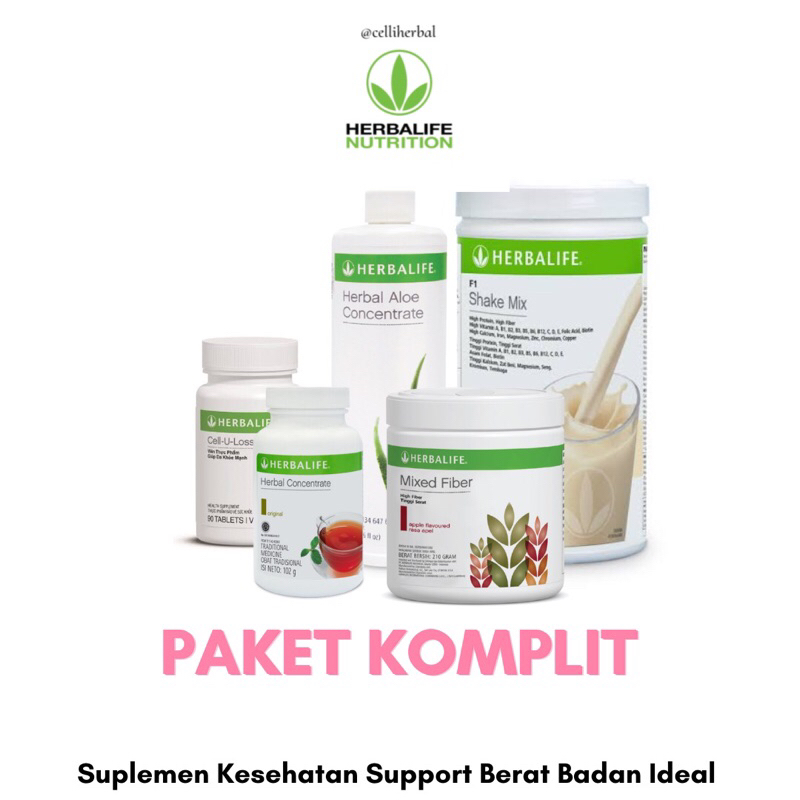 HERBALIFE PAKET KOMPLIT lengkap Suplemen Kesehatan Diet Penurun atau Penambah BB Menuju BB Ideal Bar