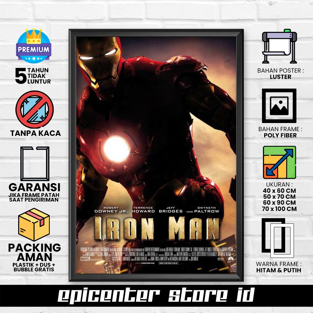 Poster Film Iron Man - Official 3 + Frame