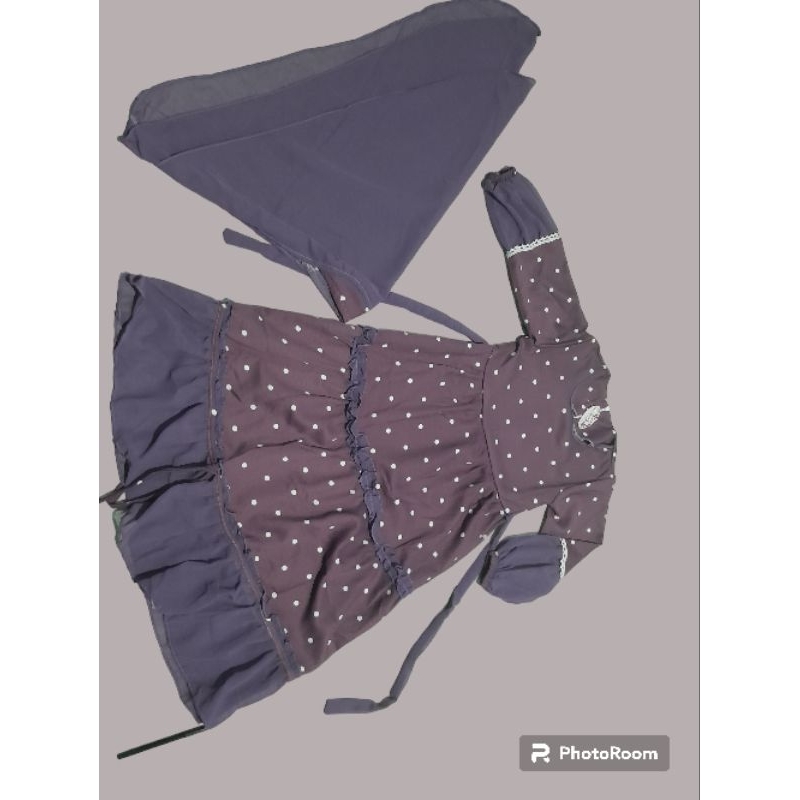 Gamis anak set jilbab syari doble seruty 5 sd 8 th