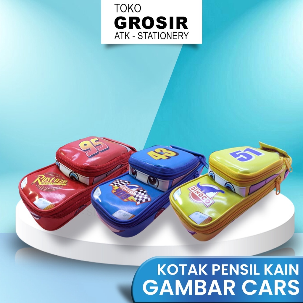 

KOTAK PENSIL CARS 1 Resleting / TEMPAT PENSIL / TEPAK PENSIL / BOX PEN / Boks Pensil / Pencil Case TB25