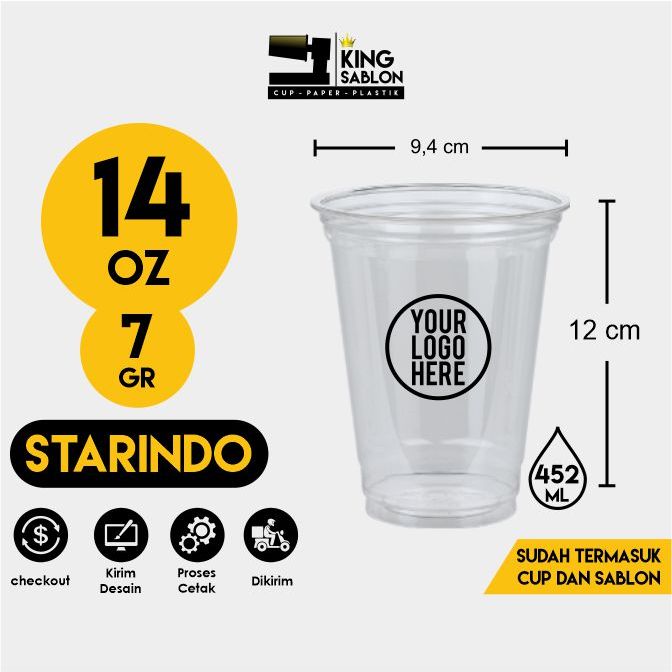 Sablon cup 14oz 7gr datar sablon gelas flat