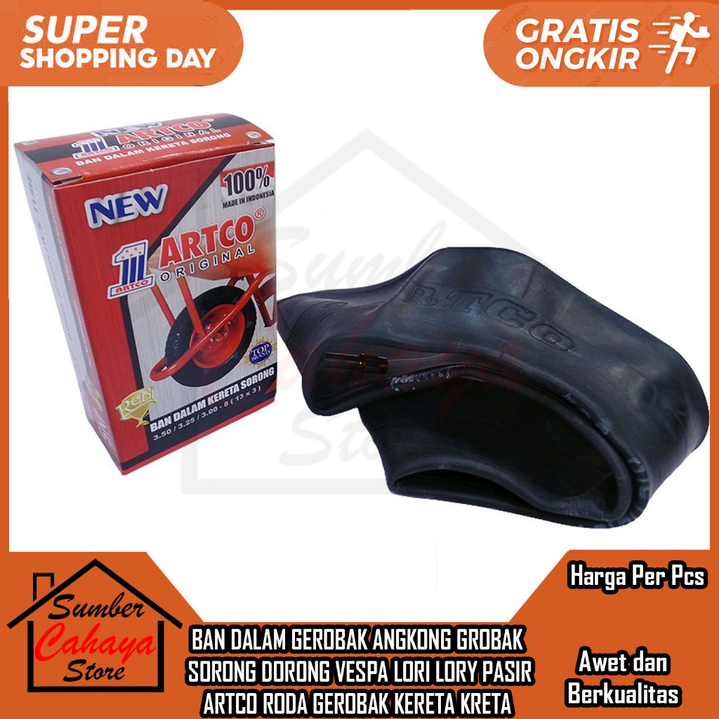 BAN DALAM GEROBAK SORONG PASIR ARTCO ORIGINAL ANGKONG GROBAK DORONG VESPA LORI LORY PESPA FESPA RODA