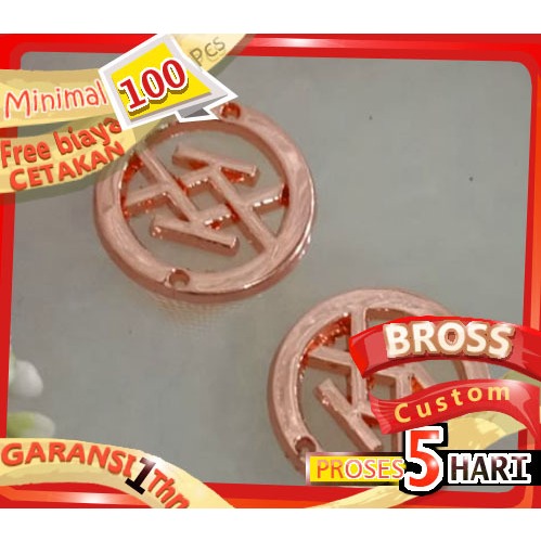 Plat hijab custom bahan logam alloy, kuningan & stainless untuk beragam kebutuhan bross & pin & akse