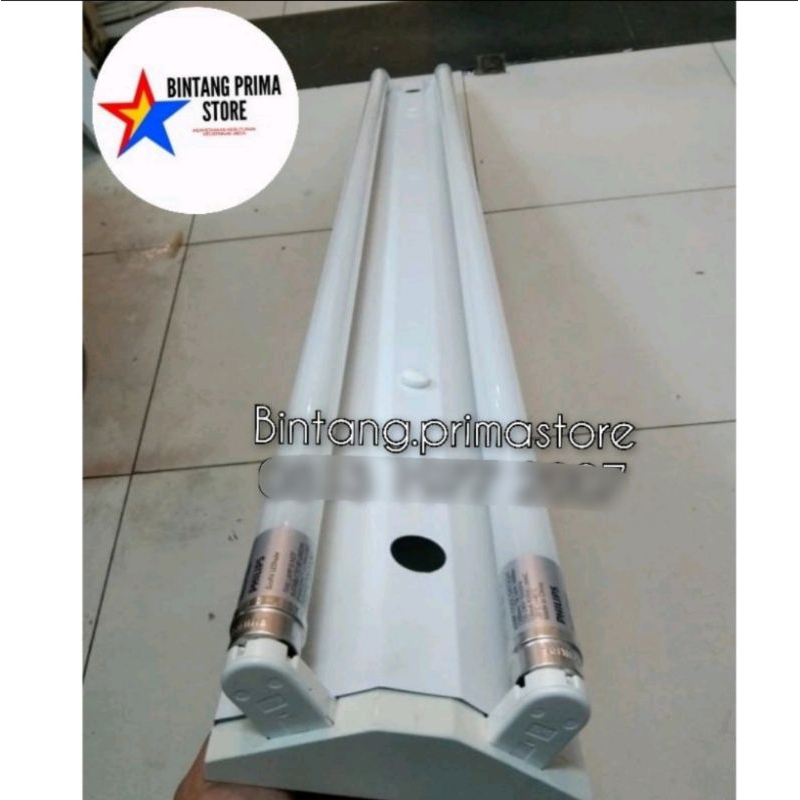 Kap Lampu V / Kap V Lampu TL 2x36 Watt Lokal Komplit Lampu LED