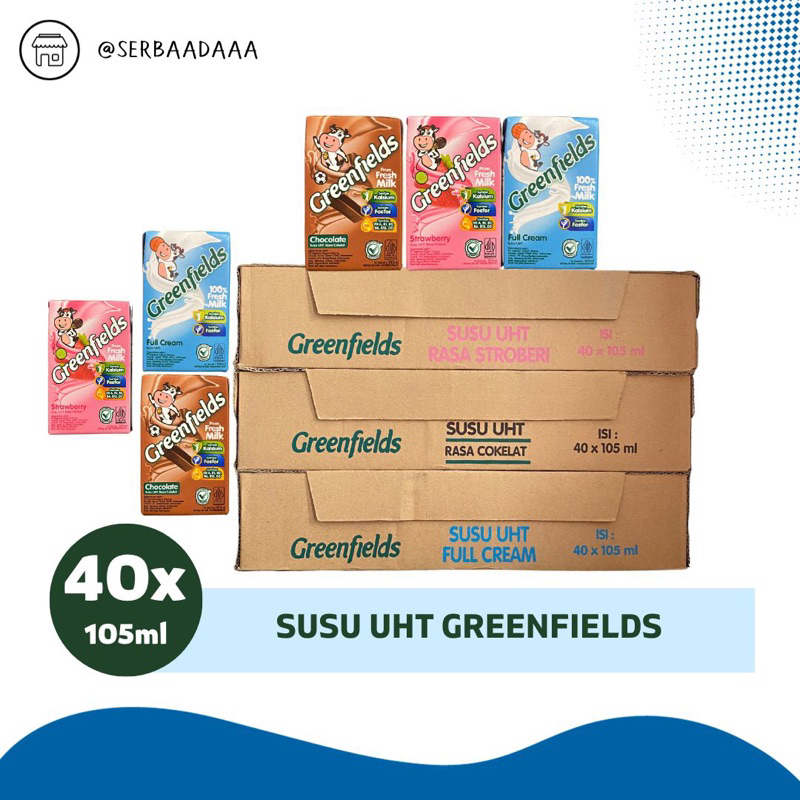 

RB GREENFIELDS SUSU UHT 105ML DUS KARTON ISI 40 PCS BISA MIX