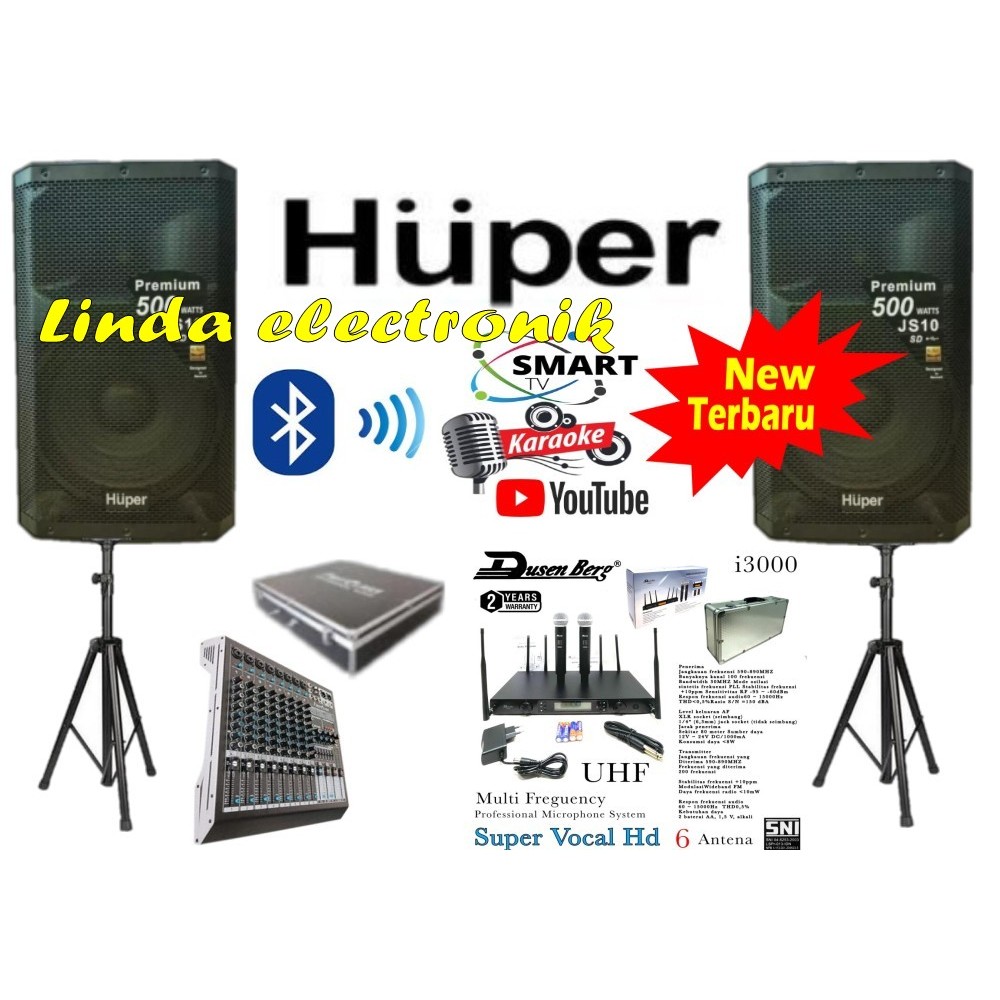 paket sound system live music indoor outdoor huper js10 15 inch