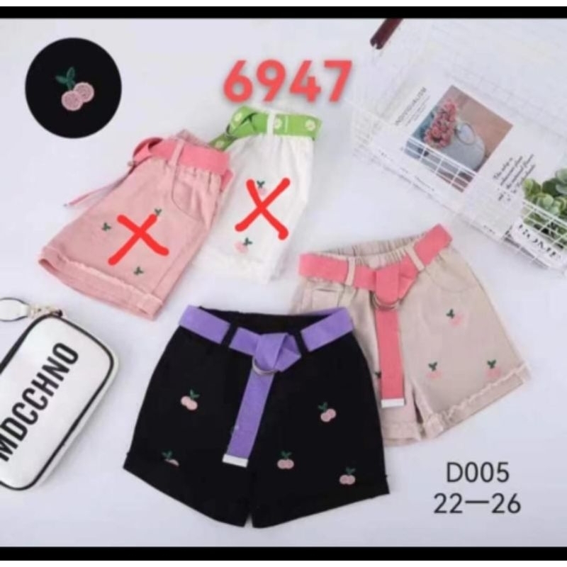 Hotpant Jeans Anak Cewek Import Premium AS "CERRY (JK 11), TALI (RM 10), RENDA (RM 07), JEANS (JK NO