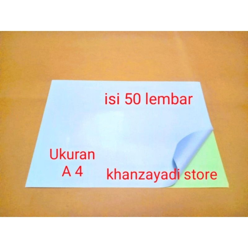 

kertas stiker sticker chromo putih (glossy) A4 high quality