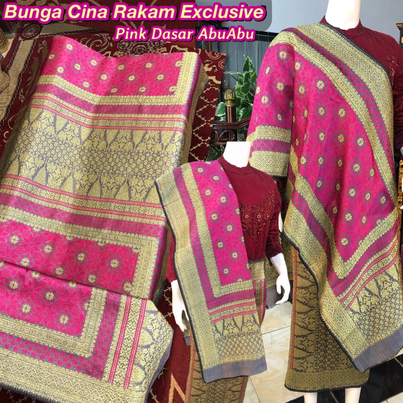 Songket Bunga Cina Rakam Exclusive Ori / Songket Tenun Palembang asli Tenun Tangan/ilham songket pal