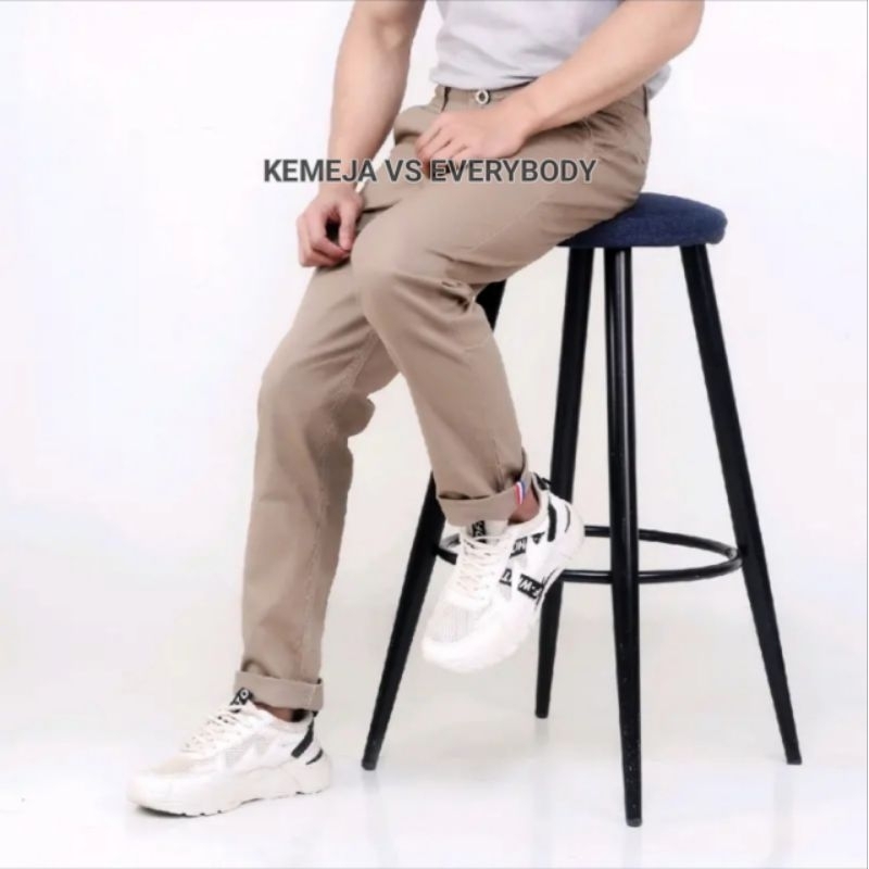 AHD DENIM Celana Panjang Chino Selvedge Pria Premium Tebal Stretch Reguler Fit