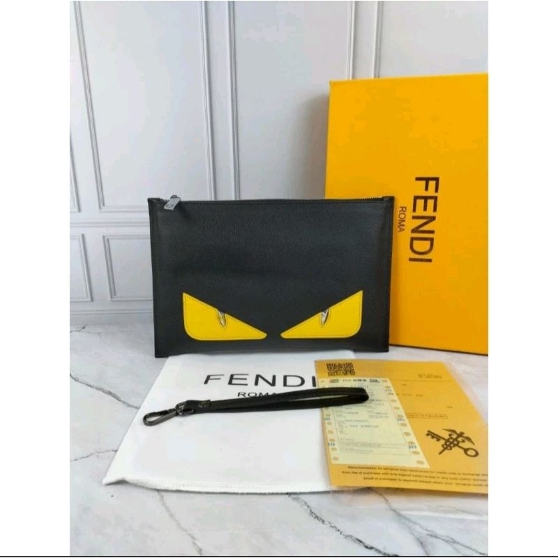 TAS CLUTCH HANDBAG PRIA LEATHER FENDI86 QUALITY MIRROR 1:1