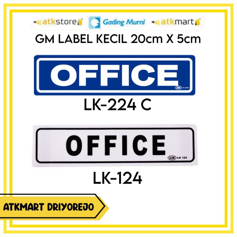 

GM LABEL KECIL OFFICE - PAPAN PENANDA - PAPAN AKRILIK PETUNJUK