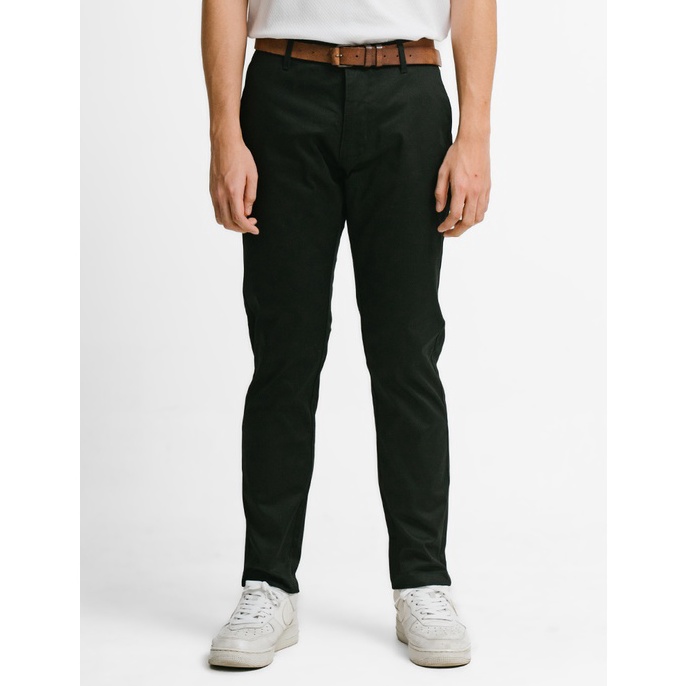 GROSIR MENS TOP Celana Panjang Pria Chino Pants Slim Fit ZION  BLACK