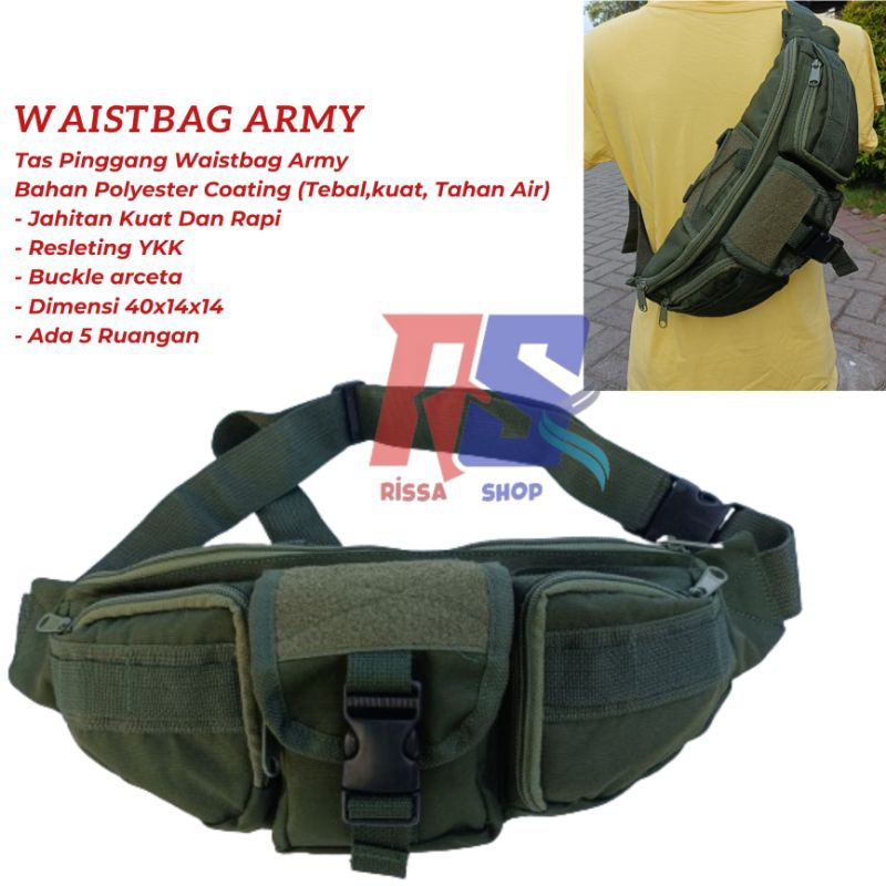 Tas Waistbag Selempang Tentara Army