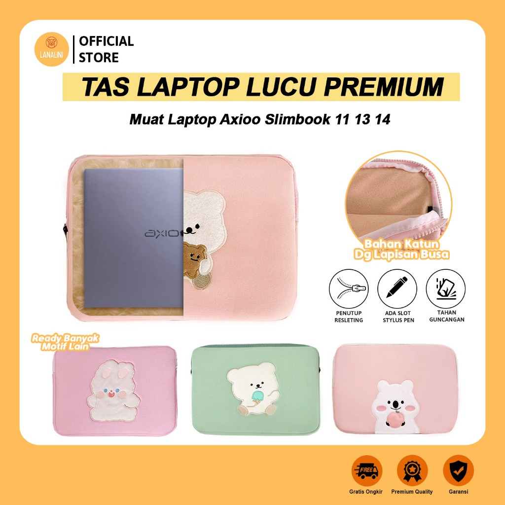 Tas Axioo MyBook Gaming Pongo Zyrex Laptop Bag Soft Cover Sleeve Casing Kanvas Pouch Universal Noteb